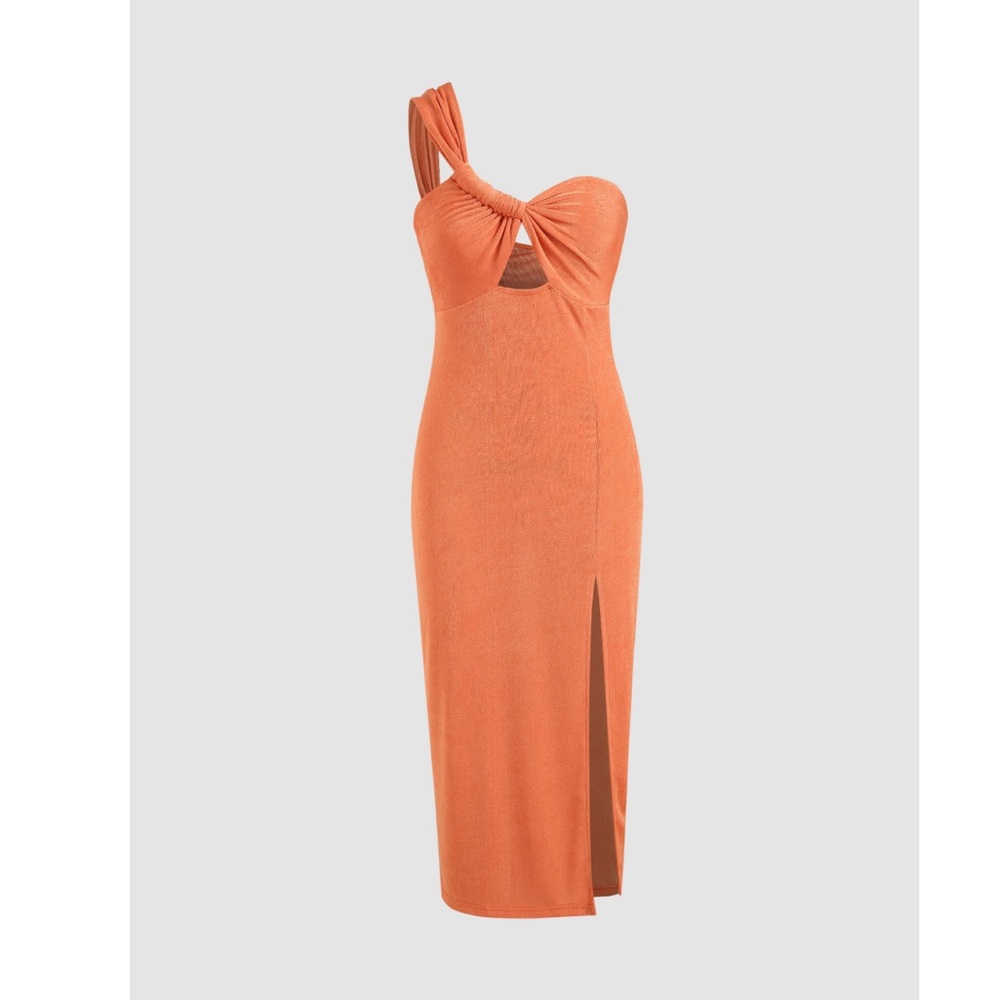 BRAND NEW orange MIDI dress / size XS/S